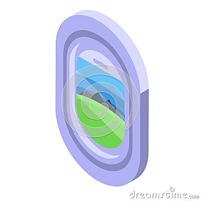 Airplane travel sky icon isometric vector. Aviation inside sky Vector Illustration