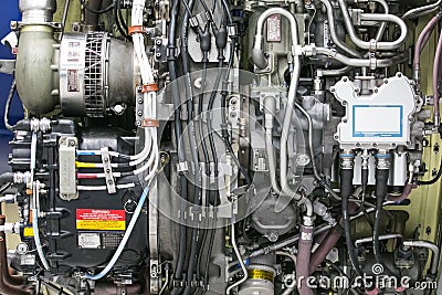 Airplane turbine engine Editorial Stock Photo
