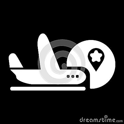 Airplane vector icon. Style is graphic symbol. Vector Illustration