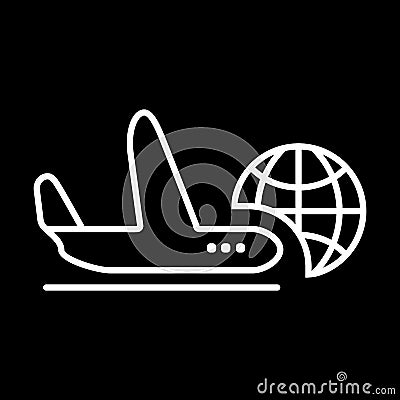 Airplane vector icon. Style is graphic symbol. Vector Illustration