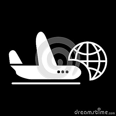 Airplane vector icon. Style is graphic symbol. Vector Illustration