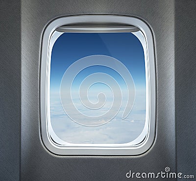 Airplane window Stock Photo