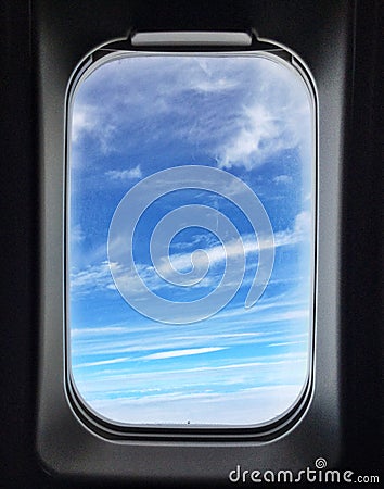 Airplane window Stock Photo