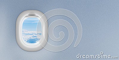 Airplane window or porthole with copyspace Stock Photo