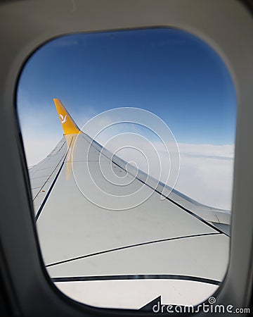 Airplane Window View Editorial Stock Photo