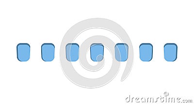 Airplane window. Window on a white background. Vector Vector Illustration