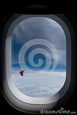 Airplane window Stock Photo