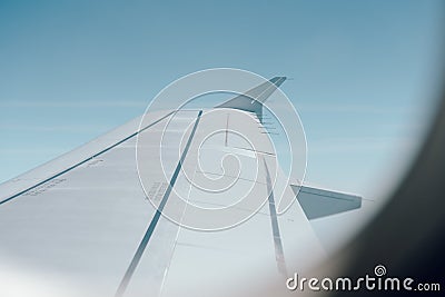 Airplane wing detail Stock Photo