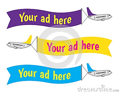 Airplanes with advertising sign Stock Photo