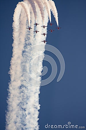 Airplanes during the airshow. Editorial Stock Photo