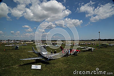 Airplanes galore fill the field at EAA AirVenture Oshkosh Editorial Stock Photo