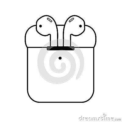 Airpods icon isolated on white background. Wireless symbol modern, simple, , icon for website design, mobile app, ui. Vector Stock Photo