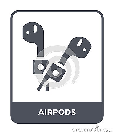 airpods icon in trendy design style. airpods icon isolated on white background. airpods vector icon simple and modern flat symbol Vector Illustration