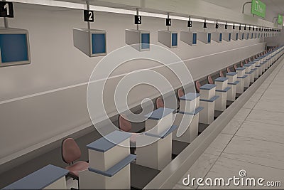 3d airport aviation check computer digital flight Stock Photo