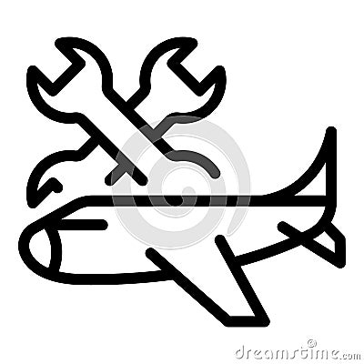Airport aircraft repair icon, outline style Vector Illustration