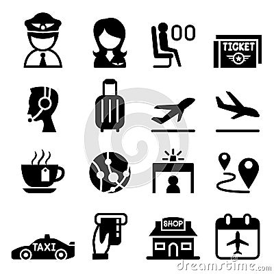 Airport & Aviation icon Cartoon Illustration