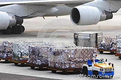 Airport baggage handling Stock Photo