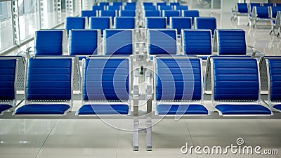 Airport bench Stock Photo