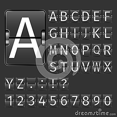 Airport Board Alphabet Vector Illustration