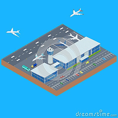 The airport building Vector Illustration