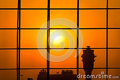 Airport control tower Stock Photo