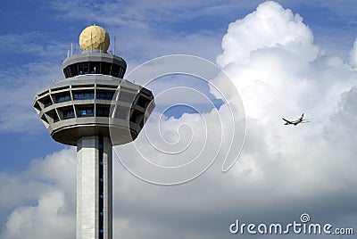 Airport control tower Stock Photo