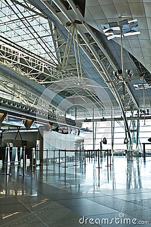 Airport counters Stock Photo