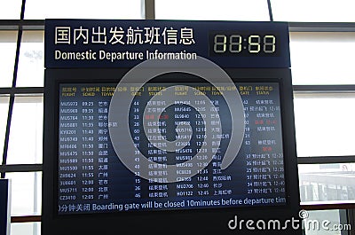 Airport Departure Board Information Editorial Stock Photo