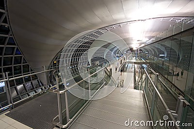 Airport Departure Corridor Stock Photo