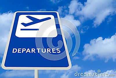 Airport Departure Sign Stock Photo