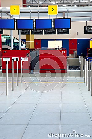 Airport / departures check-in Stock Photo