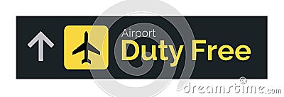 Airport duty free sign icon. Travel label vector duty free symbol. Vector Illustration