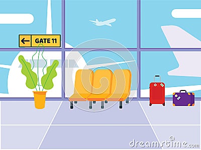 Airport enviroment. Vector illustration Vector Illustration