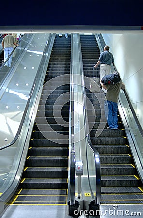 Airport escalator Stock Photo