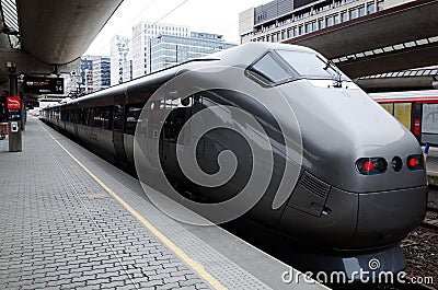 Airport express train in Oslo Editorial Stock Photo