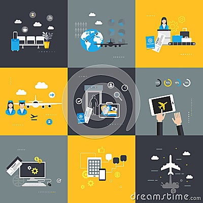 Airport flat templates vector Vector Illustration