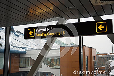 Airport gate sign Stock Photo