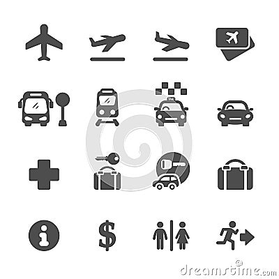 Airport icon set, vector eps10 Vector Illustration