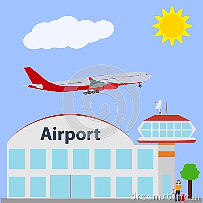 Airport icon, vector illustration. Vector Illustration