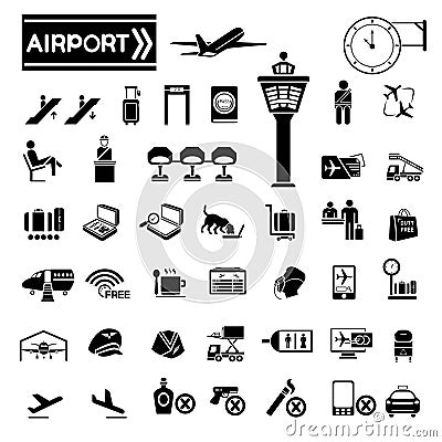 Airport icons Stock Photo