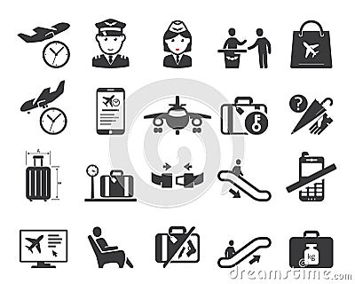 Airport icons Stock Photo