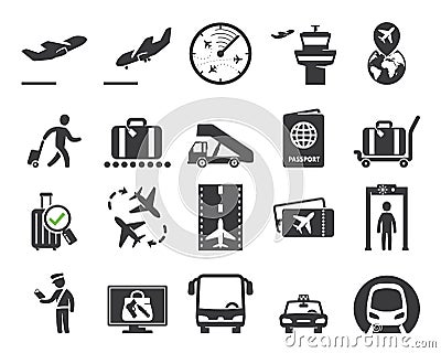 Airport icons Stock Photo