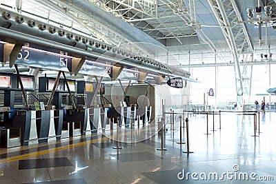 Airport counters Stock Photo