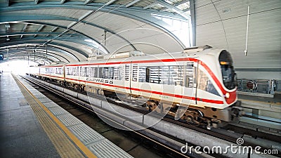 Bangkok, Thailand: Airport Link express train at a Stock Photo