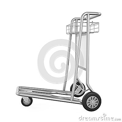 Airport Luggage Cart Isolated Stock Photo