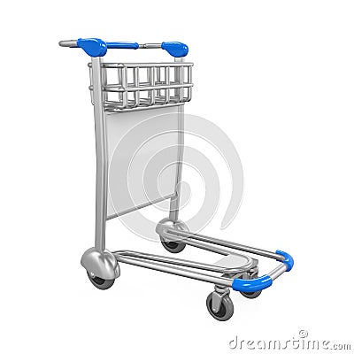 Airport Luggage Cart Isolated Stock Photo