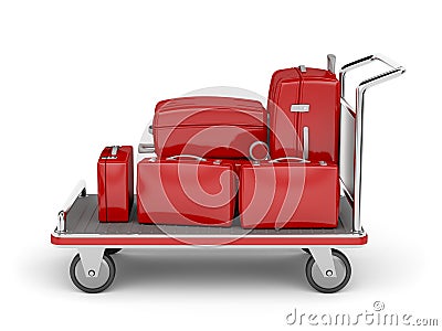 Airport luggage cart Stock Photo