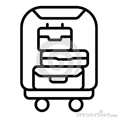 Airport luggage trolley icon outline vector. Hotel suitcase Vector Illustration