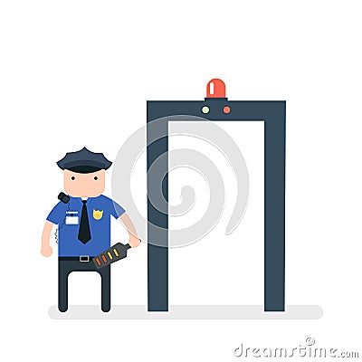 Airport metal detector Vector Illustration