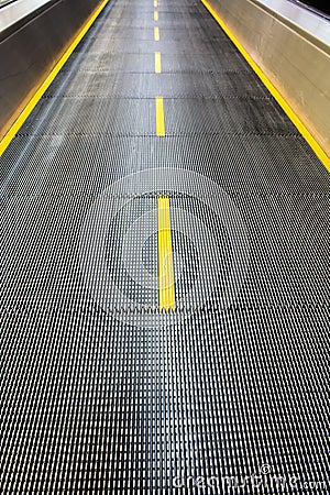 Airport moving sidewalk Stock Photo